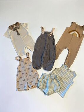 SHEIN Unisex 12-18 M Baby Lot of 5 Rompers & Matching Set NWOT